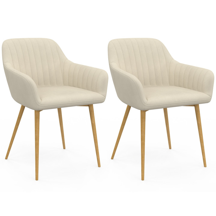 Set di sedie da pranzo, poltroncine da tavolo con gambe effetto legno - JANY | IDMarket