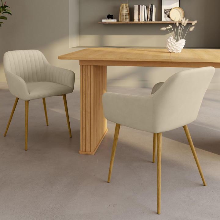 Set di sedie da pranzo, poltroncine da tavolo con gambe effetto legno - JANY | IDMarket