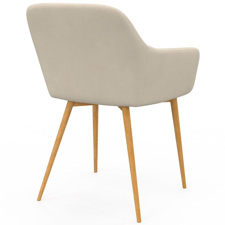 Set di sedie da pranzo, poltroncine da tavolo con gambe effetto legno - JANY | IDMarket