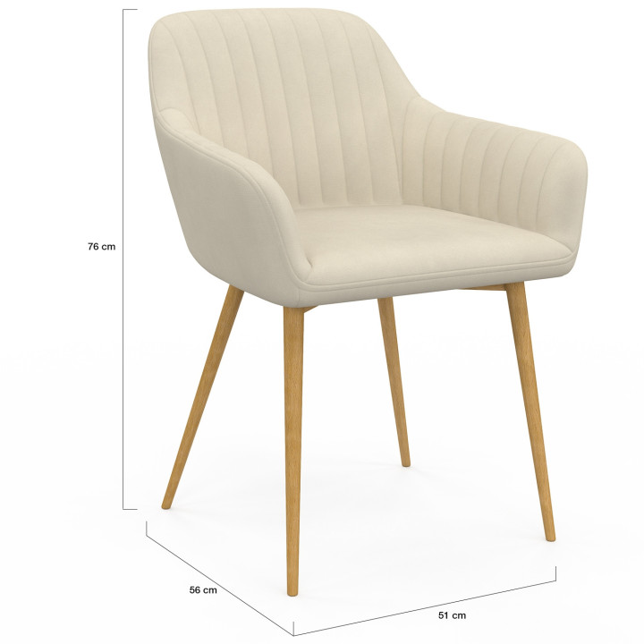 Set di sedie da pranzo, poltroncine da tavolo con gambe effetto legno - JANY | IDMarket