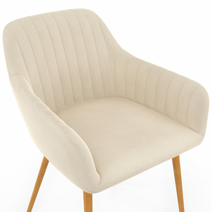 Set di sedie da pranzo, poltroncine da tavolo con gambe effetto legno - JANY | IDMarket