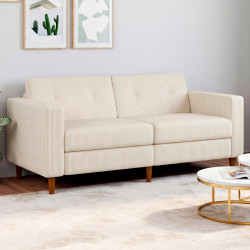 CALLIE Divano dritto a 3 posti in velluto a coste beige