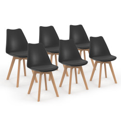 Sedie scandinave nere economiche - Set di 6 - SARA| ID Market