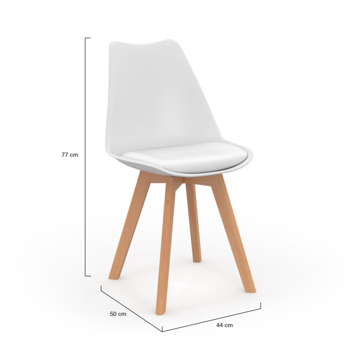 6 sedie scandinave in mix di colore tortora, beige e bianco - SARA | ID Market