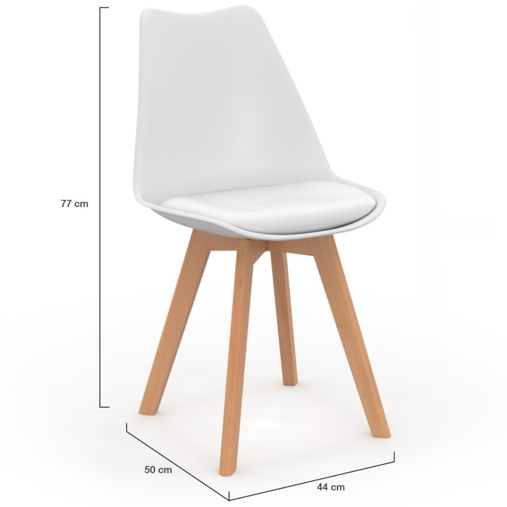 Sedie scandinave in bianco, grigio chiaro, grigio scuro e nero - set di 8 - SARA | ID Market