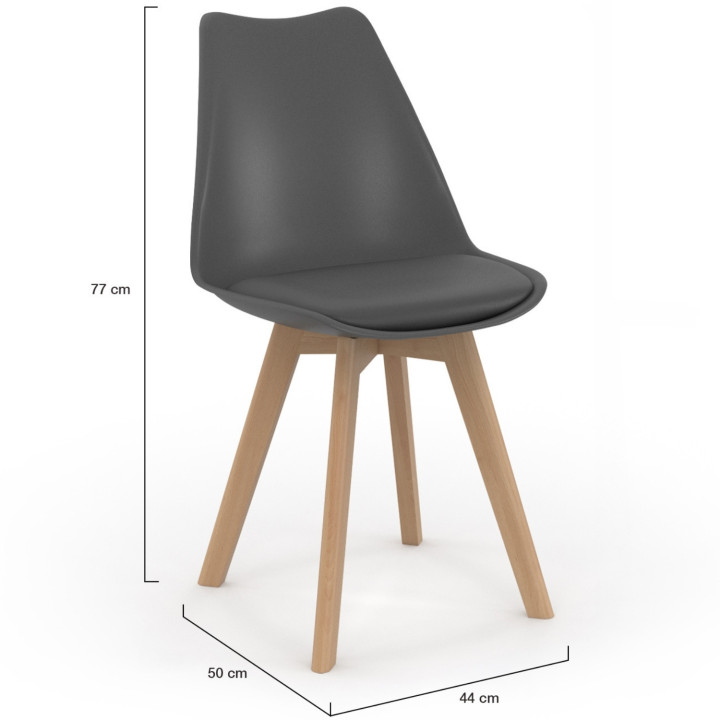 8 sedie scandinave in colori diversi: grigio, terracotta, beige - SARA | ID Market