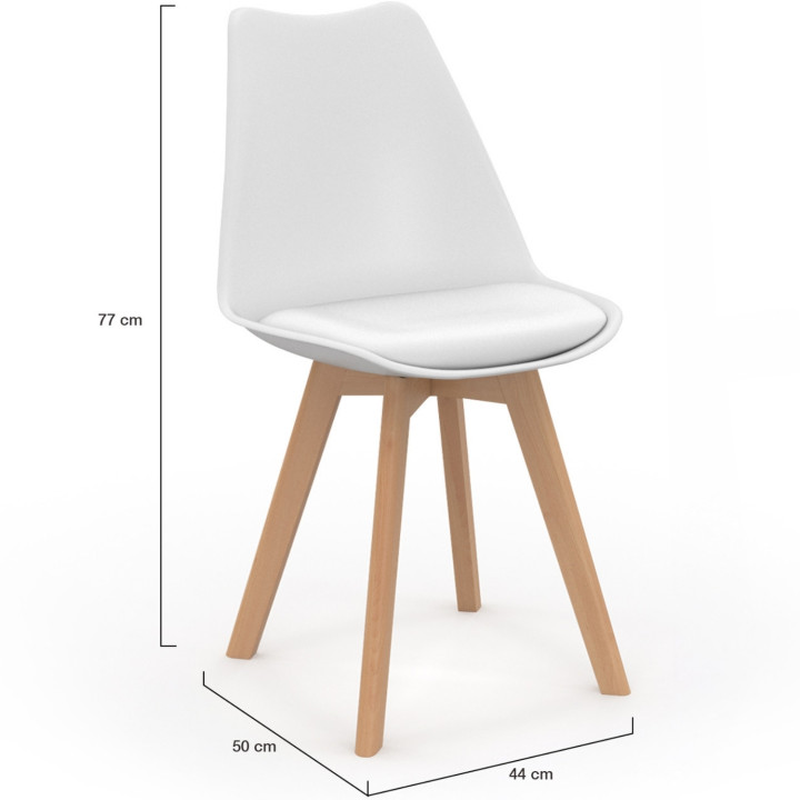 Sedie scandinave in rosa pastello, bianco, grigio chiaro e blu - set di 8 - SARA | ID Market