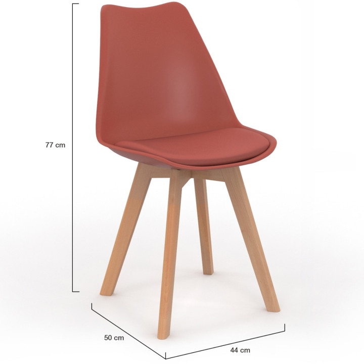 Sedie scandinave in terracotta, grigio e beige - Set di 4 - SARA | ID Market