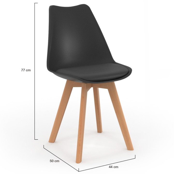 Sedie da pranzo scandinave nere - set di 8 - SARA | ID Market