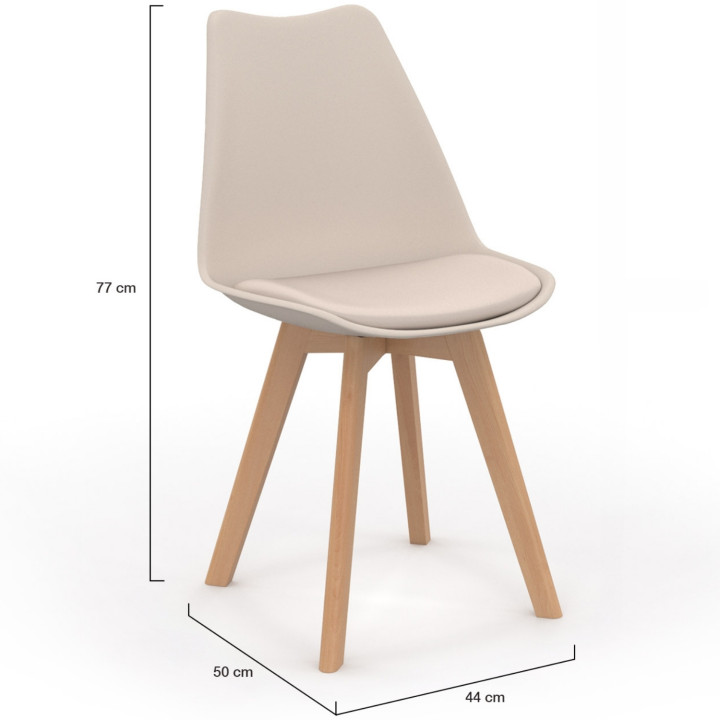 Sedie da pranzo scandinave beige - SARA | ID Market