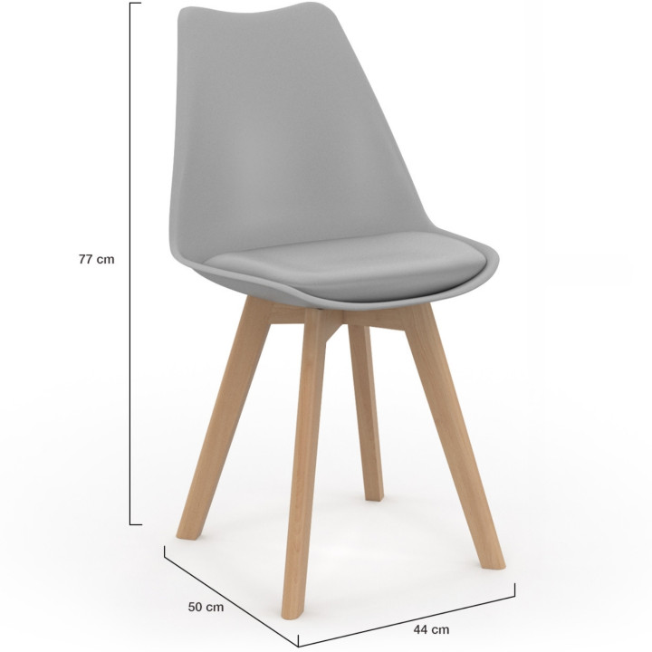 Sedie scandinave mix di colori blu, grigio, giallo - Set di 6 - SARA | ID Market