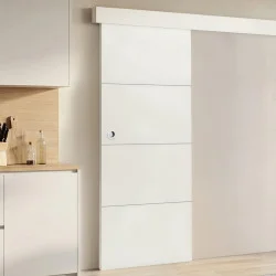 Kit porta scorrevole bianca da 83 cm con binario e fissaggi