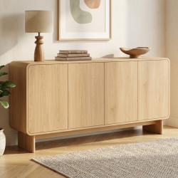 Buffet 160 cm XXL 4 ante design arrotondato faggio - CAPUCINE | IdMarket