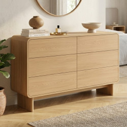 Cassettone a 6 cassetti, 110 cm, design faggio arrotondato - CAPUCINE | IdMarket