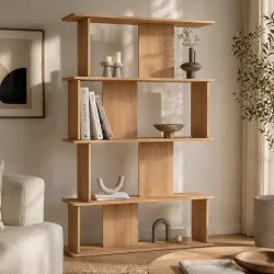 Scaffale asimmetrico a 4 livelli in faggio dal design arrotondato - CAPUCINE | IdMarket