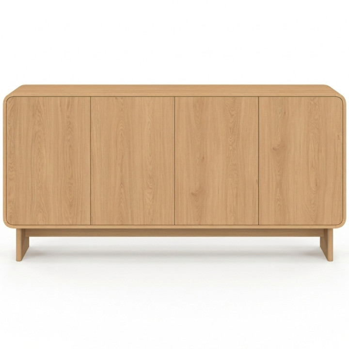 Buffet 160 cm XXL 4 ante design arrotondato faggio - CAPUCINE | IdMarket