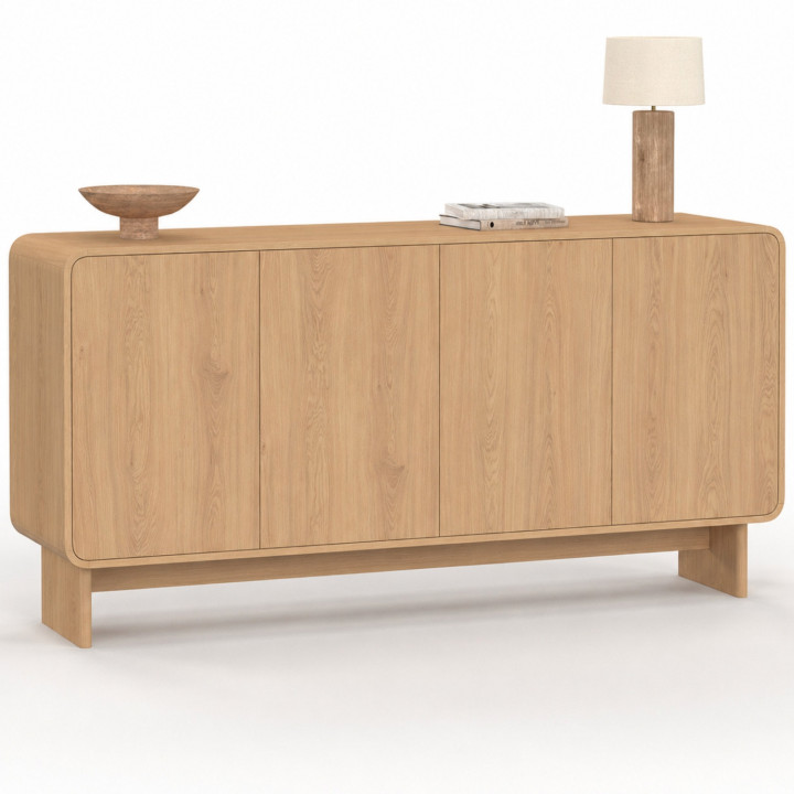 Buffet 160 cm XXL 4 ante design arrotondato faggio - CAPUCINE | IdMarket