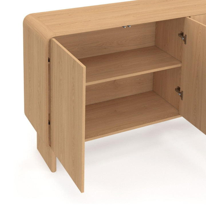 Buffet 160 cm XXL 4 ante design arrotondato faggio - CAPUCINE | IdMarket