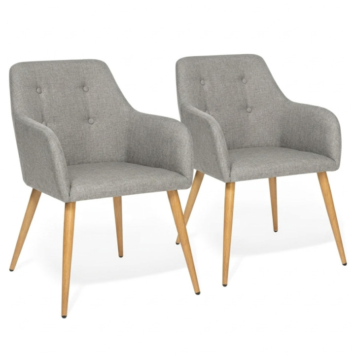 A buon mercato poltrone scandinave grigie - Set di 2 | ID Market