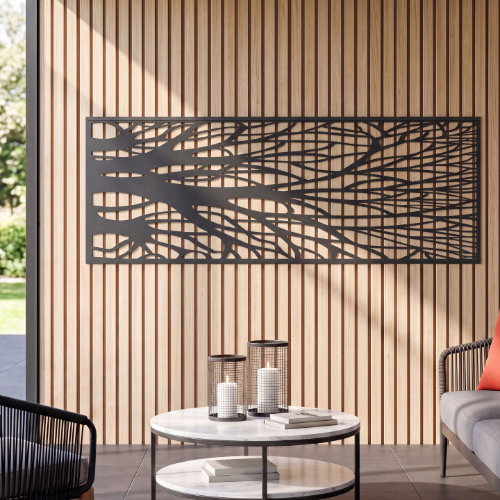A buon mercato il pannello decorativo per esterni con motivo ad albero grigio | ID Market