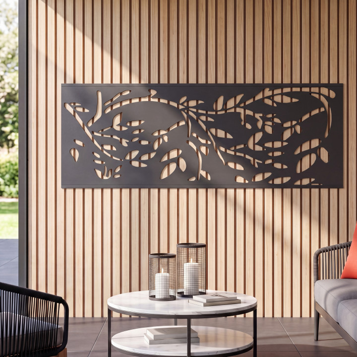 A buon mercato il pannello decorativo per esterni a motivi floreali grigio | ID Market