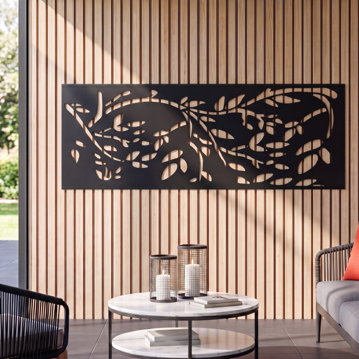 A buon mercato pannello decorativo floreale nero opaco per esterni | ID Market
