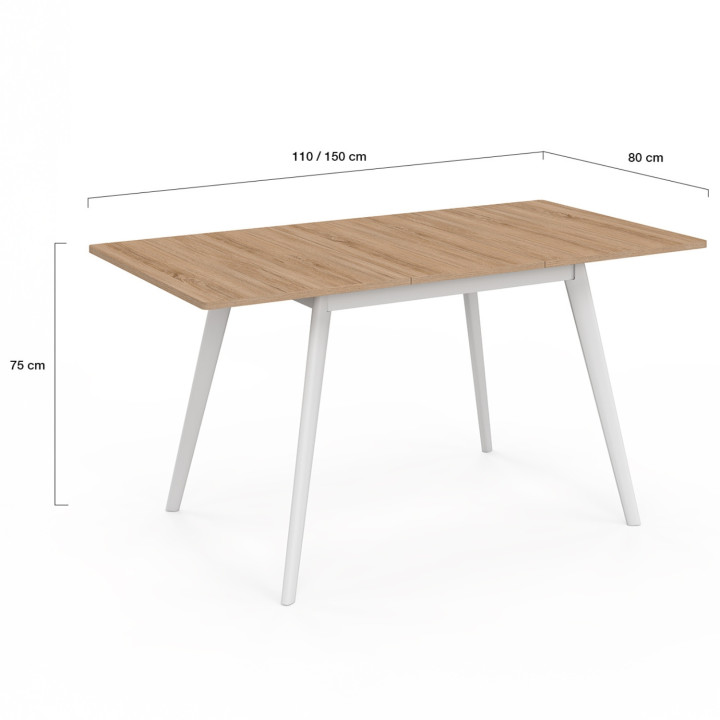 Tavolo scandinavo in legno allungabile per 8 persone | ID Market