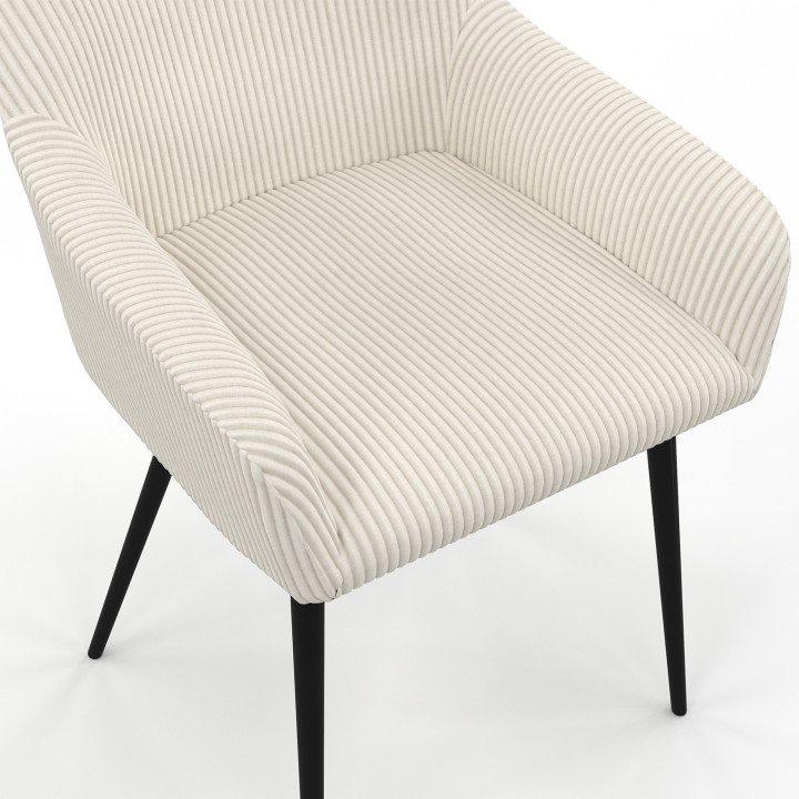 Set di 2 poltrone in velluto a coste beige - JANY | ID Market