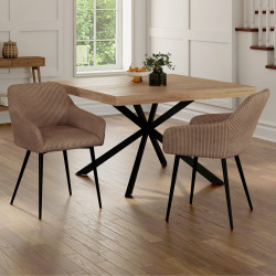 Set di sedie e poltrone da pranzo color tortora - JANY | IDMarket