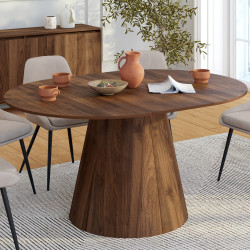 ANGELE tavolo da pranzo rotondo allungabile 4-8 persone noce 110-150 cm