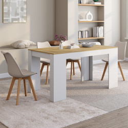 Consolle allungabile 140 cm 6 persone in legno bianco e faggio - ORLANDO | IdMarket