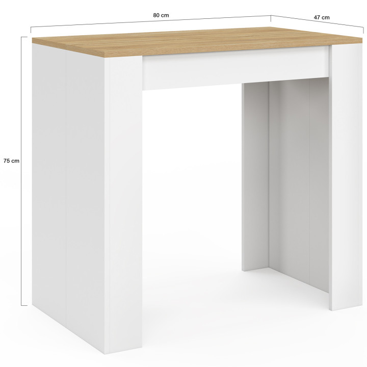Consolle allungabile 140 cm 6 persone in legno bianco e faggio - ORLANDO | IdMarket