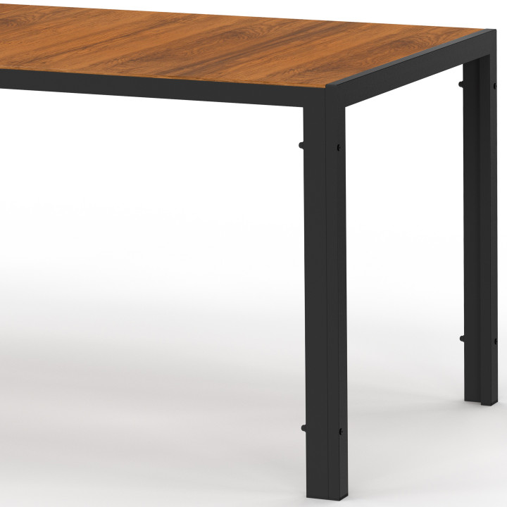 Set di mobili da giardino con 10 sedie impilabili tavolo 240 cm nero e legno - NOUMEA | ID Market