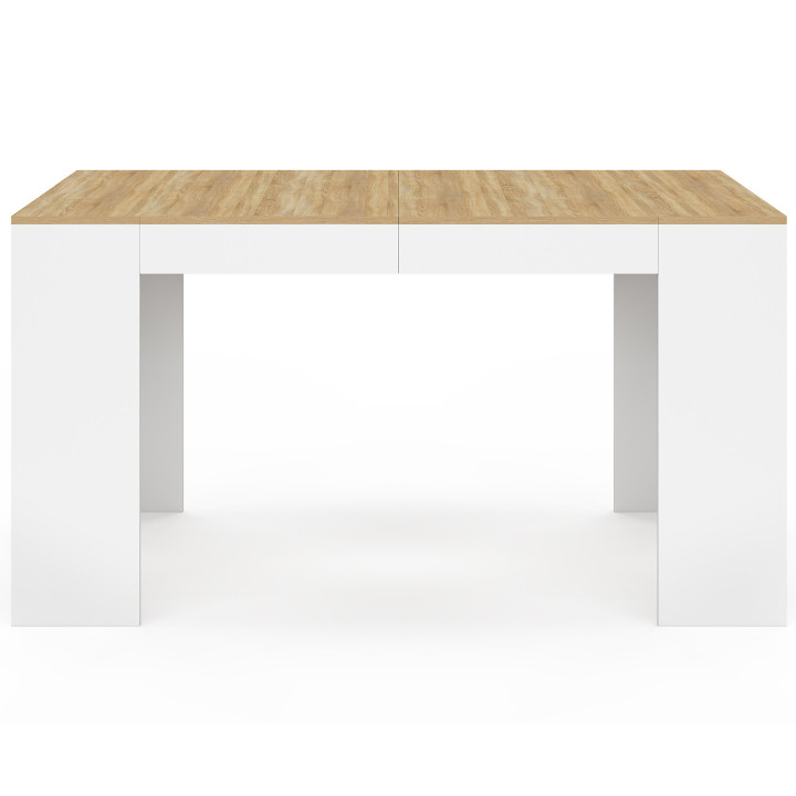 Consolle allungabile 140 cm 6 persone in legno bianco e faggio - ORLANDO | IdMarket