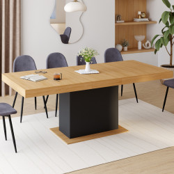 Tavolo da pranzo in legno e nero - EDEN | ID Market