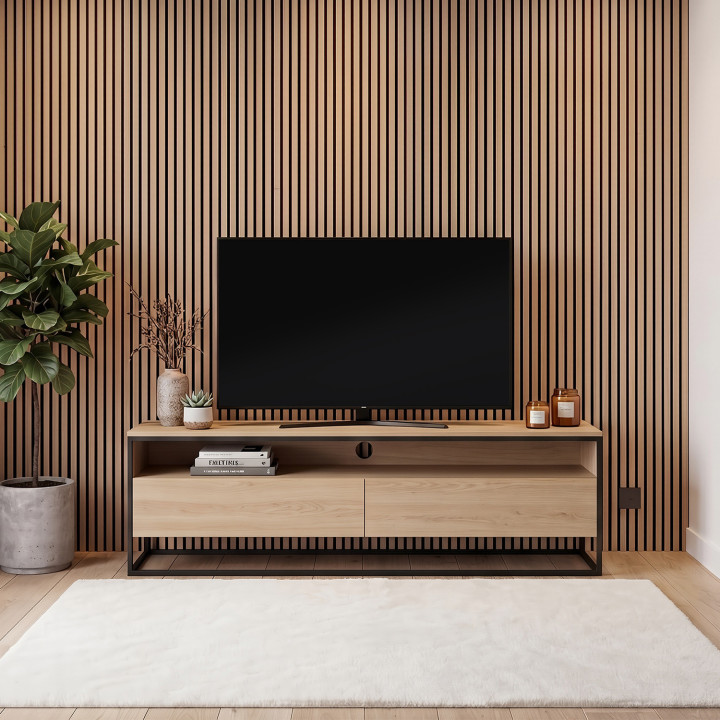 Pannelli acustici con doghe in finto rovere 240 x 60 cm | ID Market