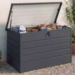 Cassetta da giardino in metallo con serratura grigio antracite 810L | ID Market
