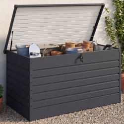 Cassetta in metallo con serratura grigio antracite per giardino 1250L 175x95x90 cm | IdMarket