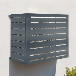 Coperchio per aria condizionata in metallo grigio carbone 95x50x80cm |ID Market