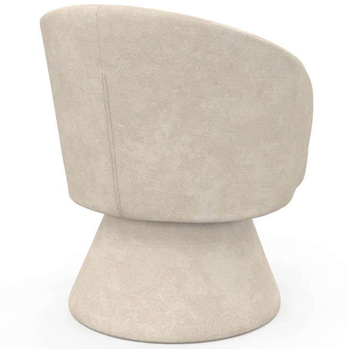 Poltrona girevole CYRUS in tessuto di ciniglia beige