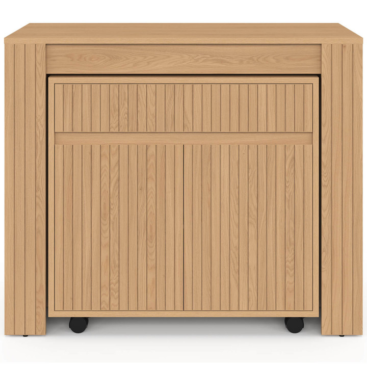 Tavolo da pranzo allungabile JULIETTE per 10 persone, 235 cm, effetto doghe in legno, colore rovere