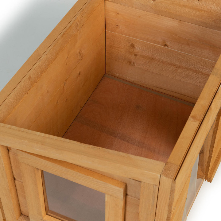 Casetta per gatti in legno con porta e finestra | ID Market