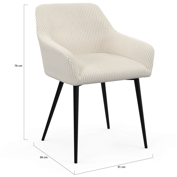 Set di 2 poltrone in velluto a coste beige - JANY | ID Market