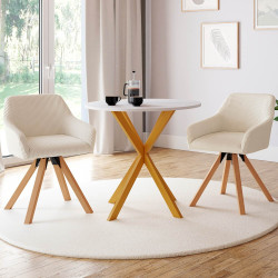 Set di 2 sedie da pranzo girevoli e poltroncine da tavolo in velluto - JANY | IDMarket