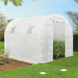 Serra a tunnel da giardino 6m² economica telone bianco 3 cerchi