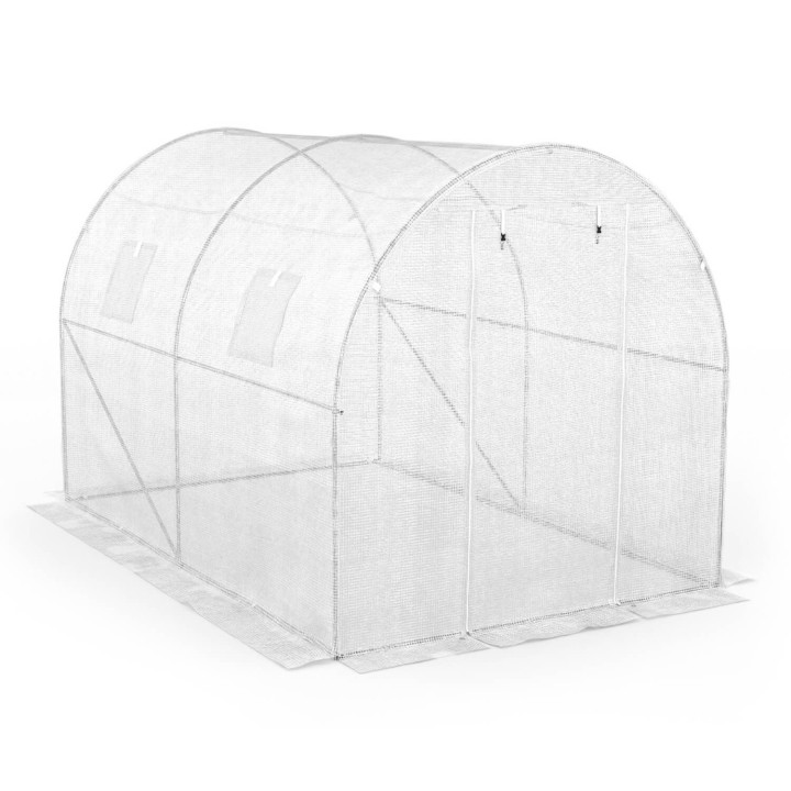 Serra a tunnel da giardino 6m² economica telone bianco 3 cerchi