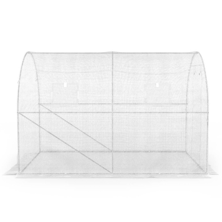 Serra a tunnel da giardino 6m² economica telone bianco 3 cerchi