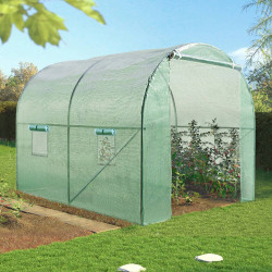 Serra a tunnel da giardino 6 m² economica telone verde 3 cerchi