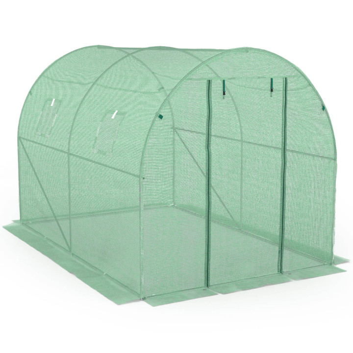 Serra a tunnel da giardino 6m² economico telone verde 3 cerchi| ID Mercato