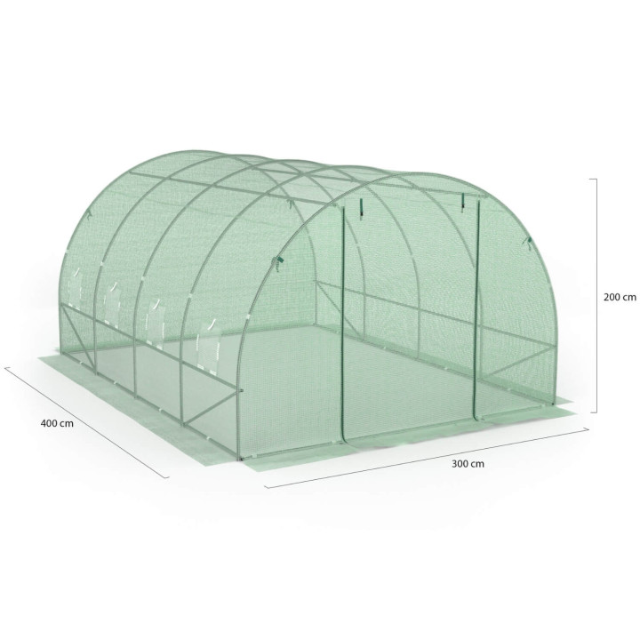 Serra a tunnel da giardino 12m² economica telone verde